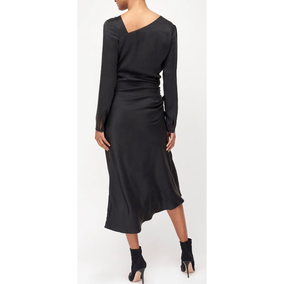 Women's Equipment Annalise Midi Asymmetry Silk Dress Size 10 NWT $550 - Picture 2 of 12